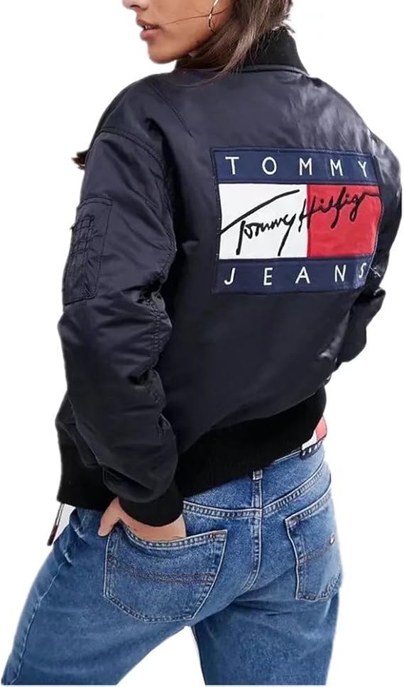 Amazon Co Jp トミーヒルフィガー 中綿ジャケット フライトジャケット ジャケット Ma 1 ブルゾン アウター コート レディース 防寒 暖かい L 服 ファッション小物