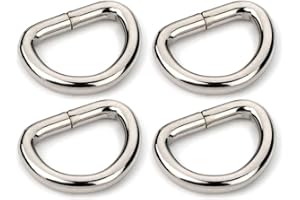 CRAFTMEMORE D-Ring Findings 5/8, 3/4 & 1 Inch Metal Non Welded D Rings for Belts Bags Lanyard Leathercraft Avail 4 Colors (3/4" x 20 Pack, Silver)