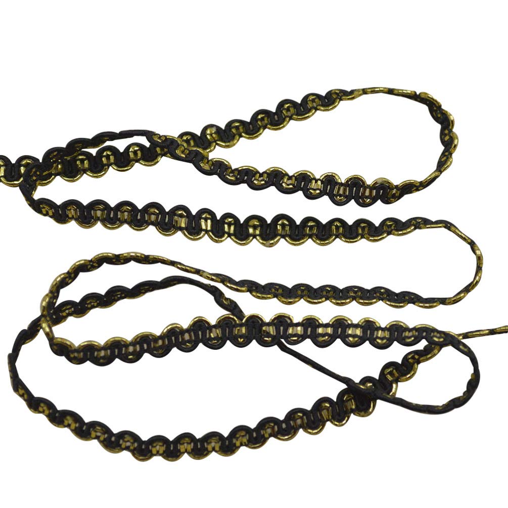 SUPVOX Braided Gimp Trim Crafts Braid Trim Ribbon Metallic Braid Trim Embellishment for Wedding Birthday Party Decoration 10m