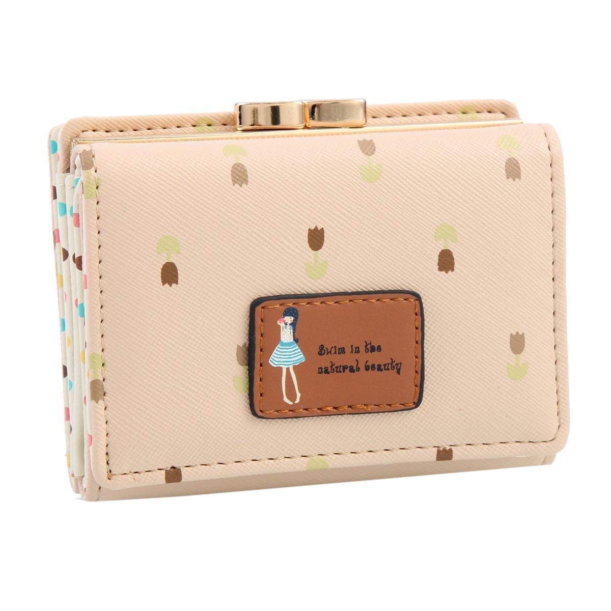 moca's cute (lil tulip's) portable short handy womens wallet small clutch wallet hand purse for womens women's girls ladies mini wallet clutch purse 3 folds