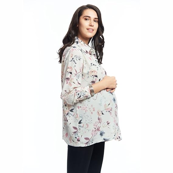 Maternity & Nursing Oversized Floral Shirt