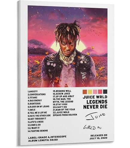 Juice Wrld Poster Legends Never Die Music Album Cover Poster Print