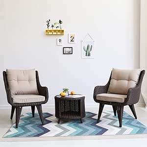 Patio Sencilla mesas y sillas al Aire Libre, 3 Piezas de mobiliario de