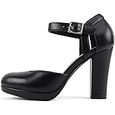 Soda “Ayden” ~ Women Mary Jane Ankle Strap Cushion High Heel Pump Shoe