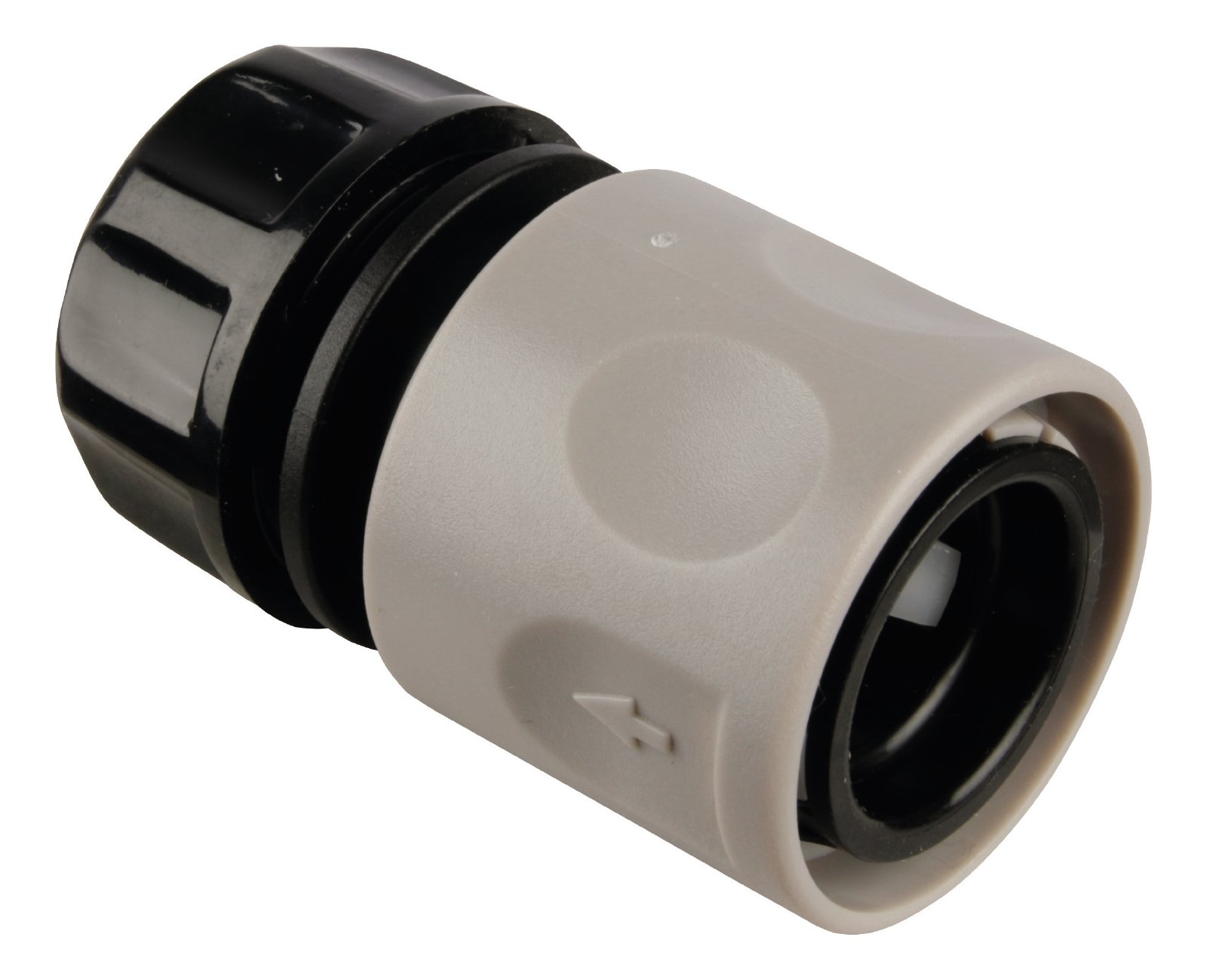 Rehau 18573 8 Hose Connector with Water Stop, Grey/Black, 19 mm, 3/4 Inch