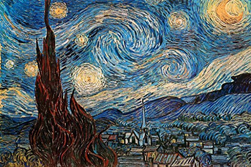 The Starry Night 1889 by Vincent Van Gogh Art Cool Wall Decor Art Print Poster Print 36x24