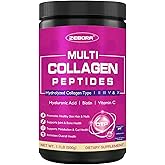 ZEBORA Multi Collagen Peptides Powder 50 Servings - Hydrolyzed Collagen Type I II III V X with Hyaluronic Acid, Biotin, Vitamin C - Support Skin Hair Nail, Non-GMO, Unflavored, Keto Friendly