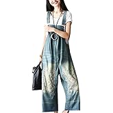 Bigasset Women's Casual Baggy Denim Bib Overalls Pant Jeans Jumpsuits