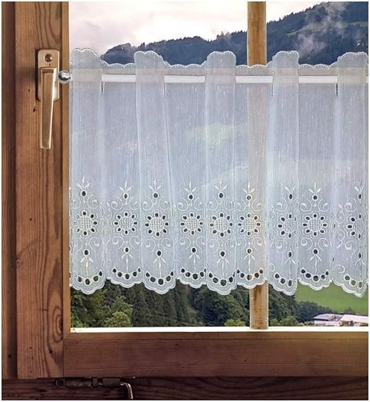 Landhaus Gardine Scheiben Gardine Gerda 32cm Hoch Kurz Gardine Leinenoptik Amazon De Kuche Haushalt