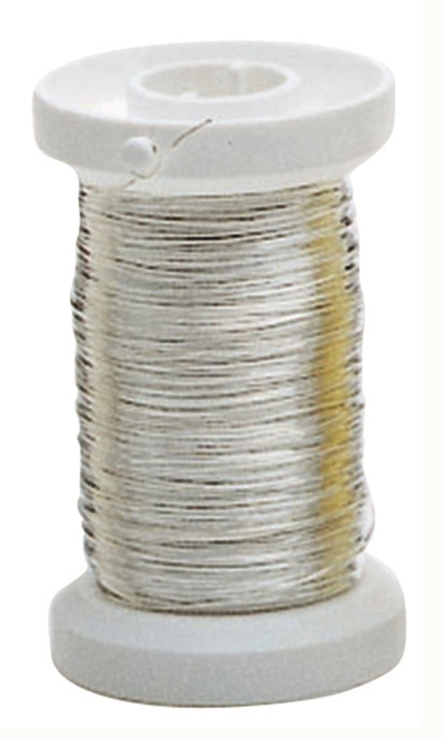 Glorex 6 2220 109 - Silver Plated Copper Core Wire 0.4mm x 40m on Reel for Crafts, Binding Florations and Wreaths or for Jewellery Making