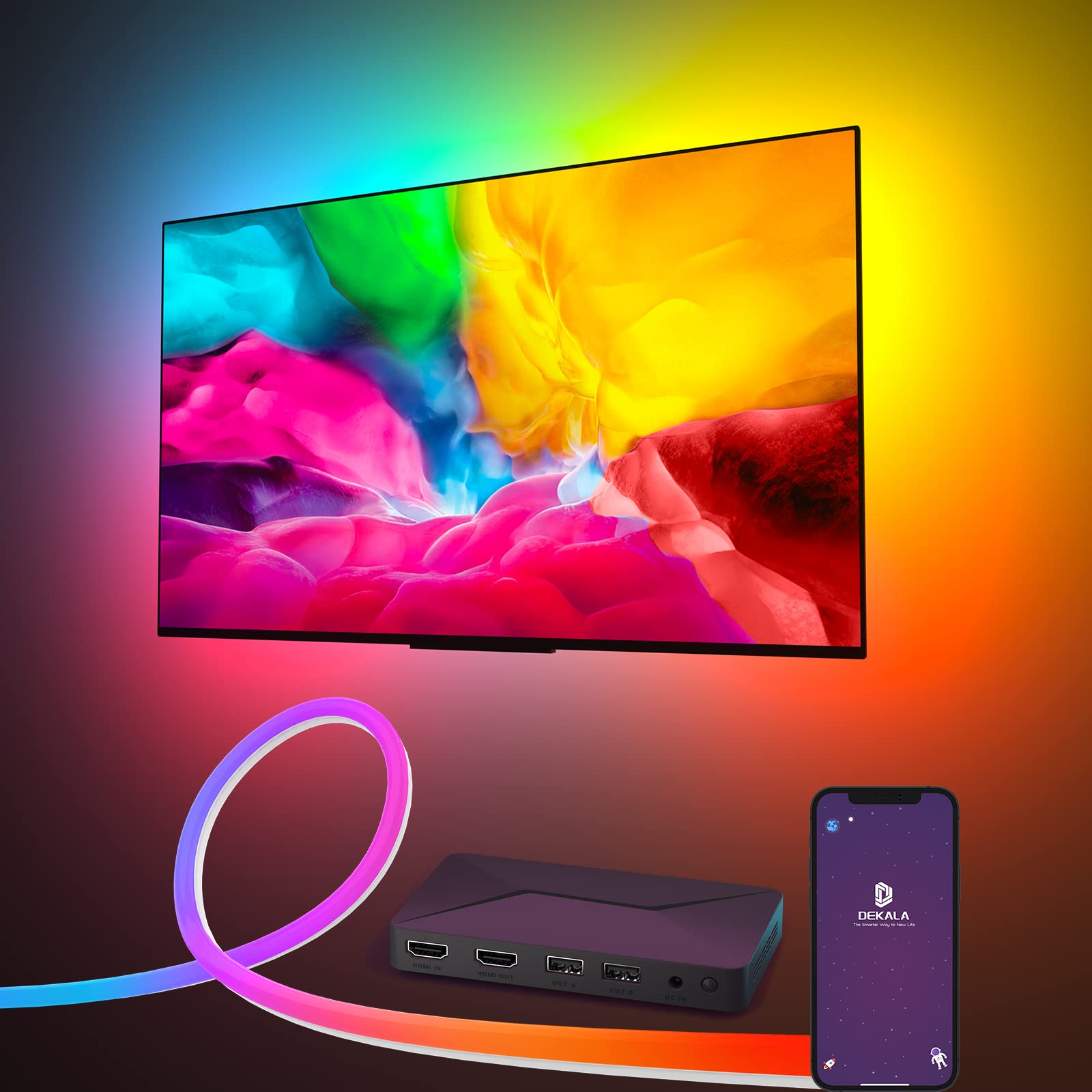 Mua Dekala TV LED Backlights Kit with HDMI 2.0 Sync Box, ARGB Color ...