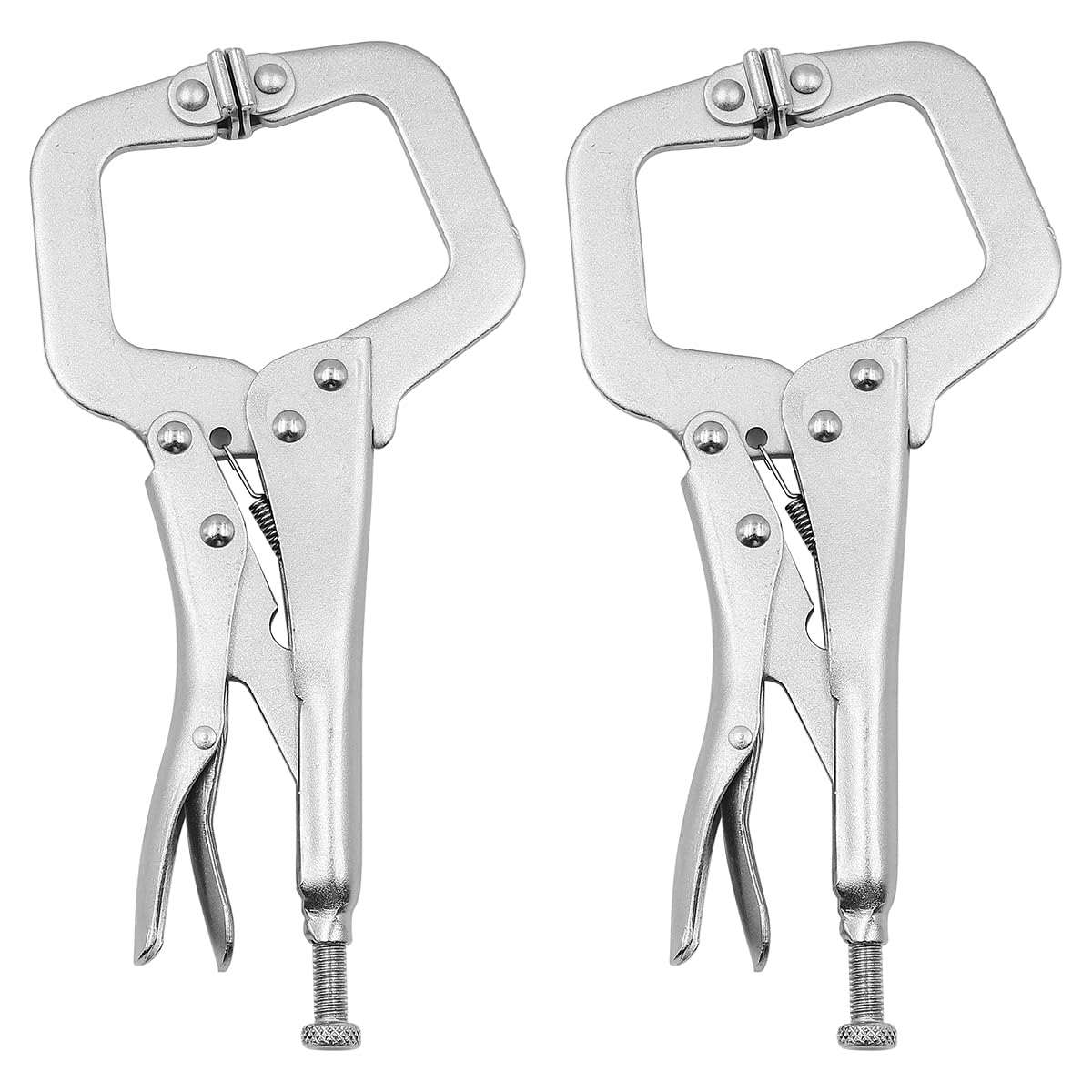 ZONADAH 2 Pack 9-Inch C-Type Locking Pliers Adjustable Welding Clamp Tools, Alloy Steel Rust-Resistant Grip Pliers with Tail Screw for Workshop, Garage, Metalwork, Carpentry, DIY Projects