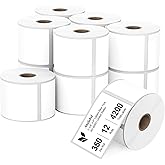 Anylabel Compatible 2-1/4" x 4" Direct Thermal Labels Replacement for Barcodes Postage Address Shipping Compatible with Rollo & Zebra Desktop Printers Adhesive & Perforated (12 Rolls, 350 Labels/Roll)
