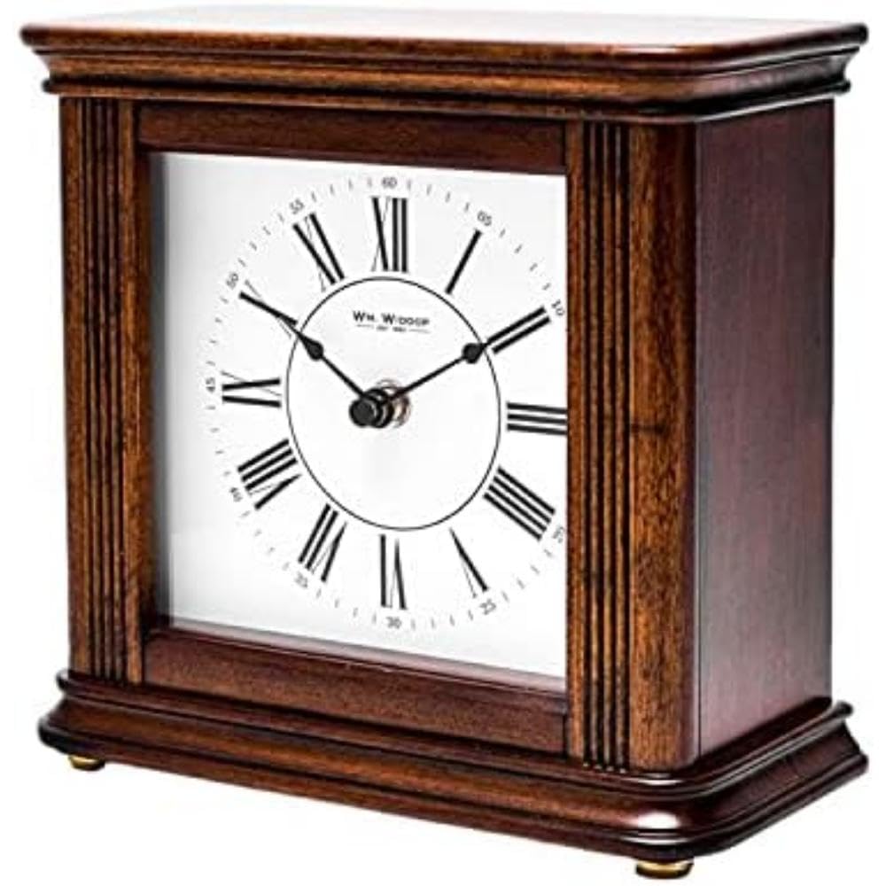 Widdop Antique Column Design Square Westminster Chiming Mantel Clock, Choice of Chimes W2904