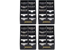 4 Pack BarberMate Blade Rack Storage Tray - Holds 10 Clipper Blades (Black)