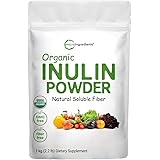 Organic Inulin FOS Powder (Jerusalem Artichoke), 2.2 Pounds (35 Ounce), Quick Water Soluble, Prebiotic Intestinal Support for
