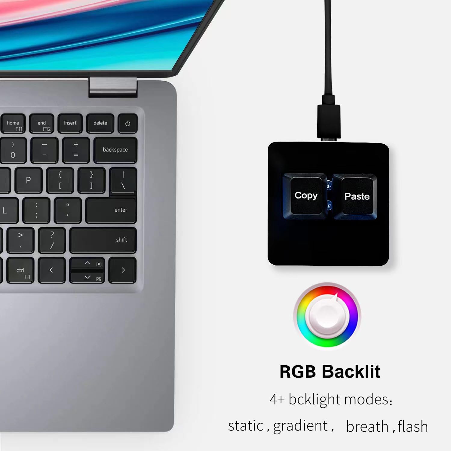 Copy and Paste 2-Key Keyboard SAYO OSU Keypad Hotswap One Handed Mechanical Gaming Keyboard Cherry Switch RGB Backlit Mini USB Keypad for macros or Rhythm Games