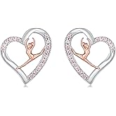 925 Sterling Silver Gymnastics Stud Earrings for Daughter Gymnastics Gifts for Teen USA Gymnast Ear Studs Jewelry Gift Gymnastics Sport Earrings Sports Jewelry for Granddaughter Christmas Gift