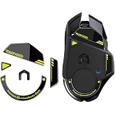 TALONGAMES Curved Edges Ultra Strong Glass Mouse Feet Skates Compatible with Logitech G502 Wireless Gaming Mouse Feet Replacement,Super Smooth Glide Fast and Durable Sole (Black)