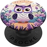 Cute Owl Purple PopSockets Adhesive PopGrip