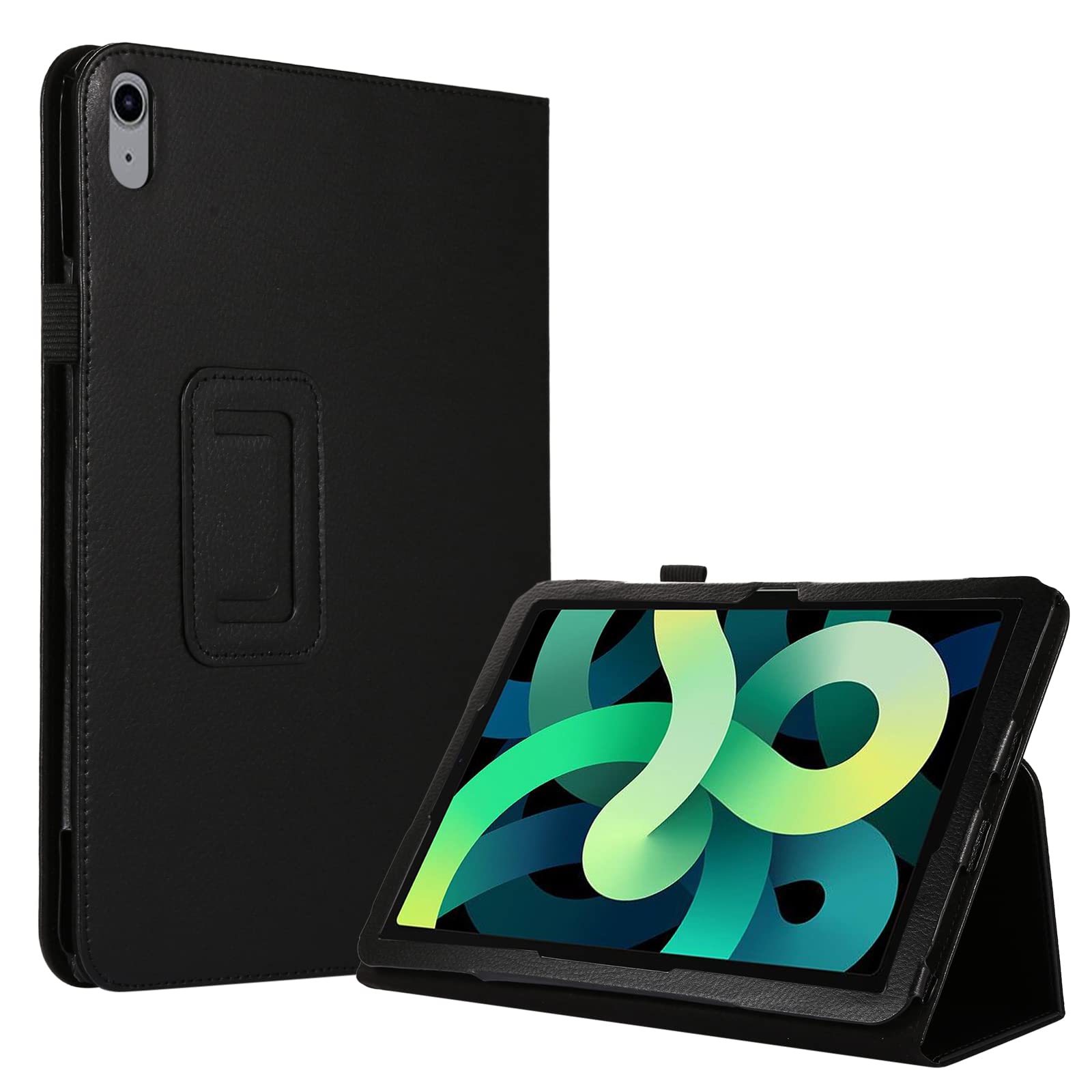 Flip Folio Case For iPad 10th Generation 2022 (Model: A2696, A2757, A2777) 10.9 Inch, PU-Leather Cover with Pencil Holder 10.9” Magnetic Cover Auto Wake/SleepClosure (Black)
