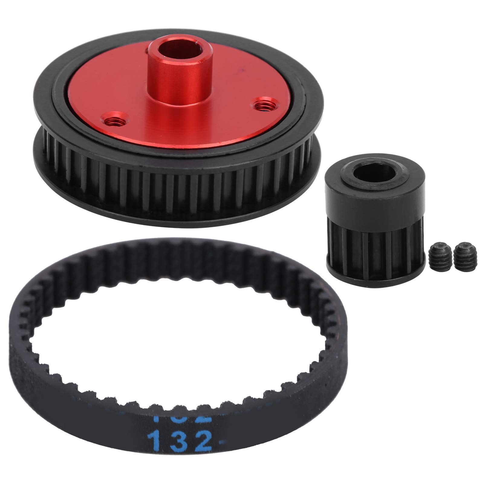 VGEBY RC Belt Gears, RC Belt Drive Gear System + Gearbox + Belt + Screw Set Suitable for Axial SCX I/II VS4-10(Black)