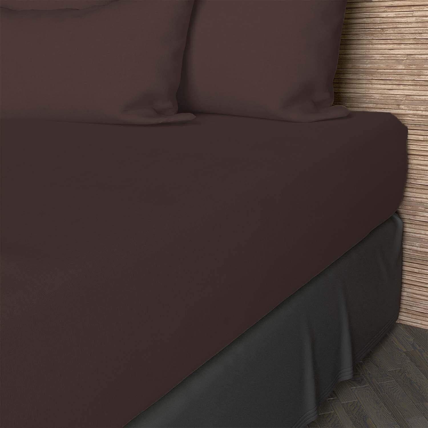 Soleil d'ocre, Fitted Sheet, Cotton, 57 Threads, Brown, 140 x 200 cm