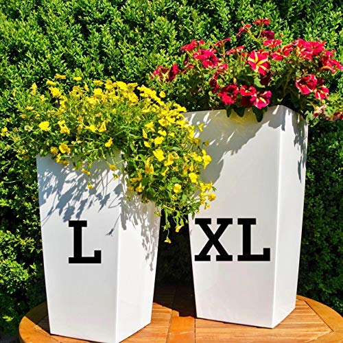 MELTOM Blumenkübel Set 3 Größen Weiß Hochglanz Eckig Pflanzkübel Blumentopf Top – Bild 7