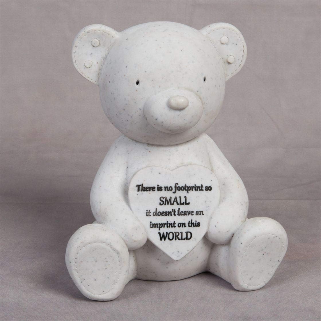 Widdop & Co Children's Funeral Marker - Bear and Heart, White