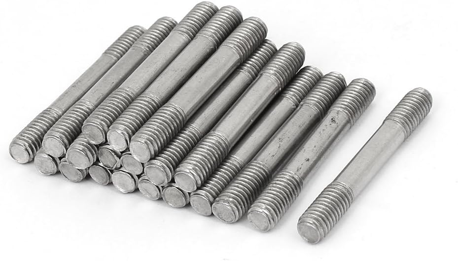 uxcell M6x45mm 304 Stainless Steel Double End Threaded Stud