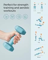 SONGMICS Dumbbells Set 2 x 2kg Hex Neoprene Coated Pale Blue SYL904Q01 view 4