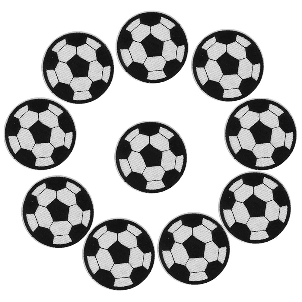 Fydun 10Pcs Ball Patches, 7cm Soccer Ball Football Patches for Kids Clothing, Jackets, Backpacks, Jean, Skirts