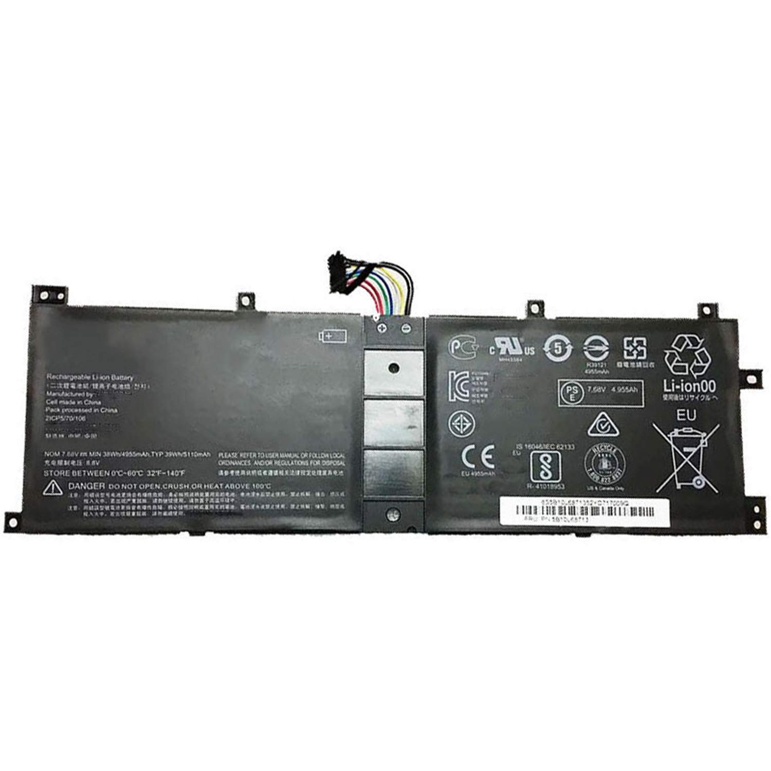 BSNO4170A5-AT 5B10L68713 BSNO4170A5-LH 2ICP5/70/106 LH5B10L67278 Laptop Battery Replacement for Lenovo Miix 520 510 520-12IKB 510-12IKB 510-12ISK 80XE0006SP Miix5 pro 510-12 Series(7.68V 38Wh)