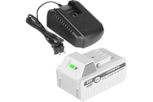 KUNLUN 24V 6.0Ah Battery and Fast Charger Compatible for Snow Joe & Sun Joe iON+ 24-Volt System Cordless Power Tools and 24V Lithium Ion Battery