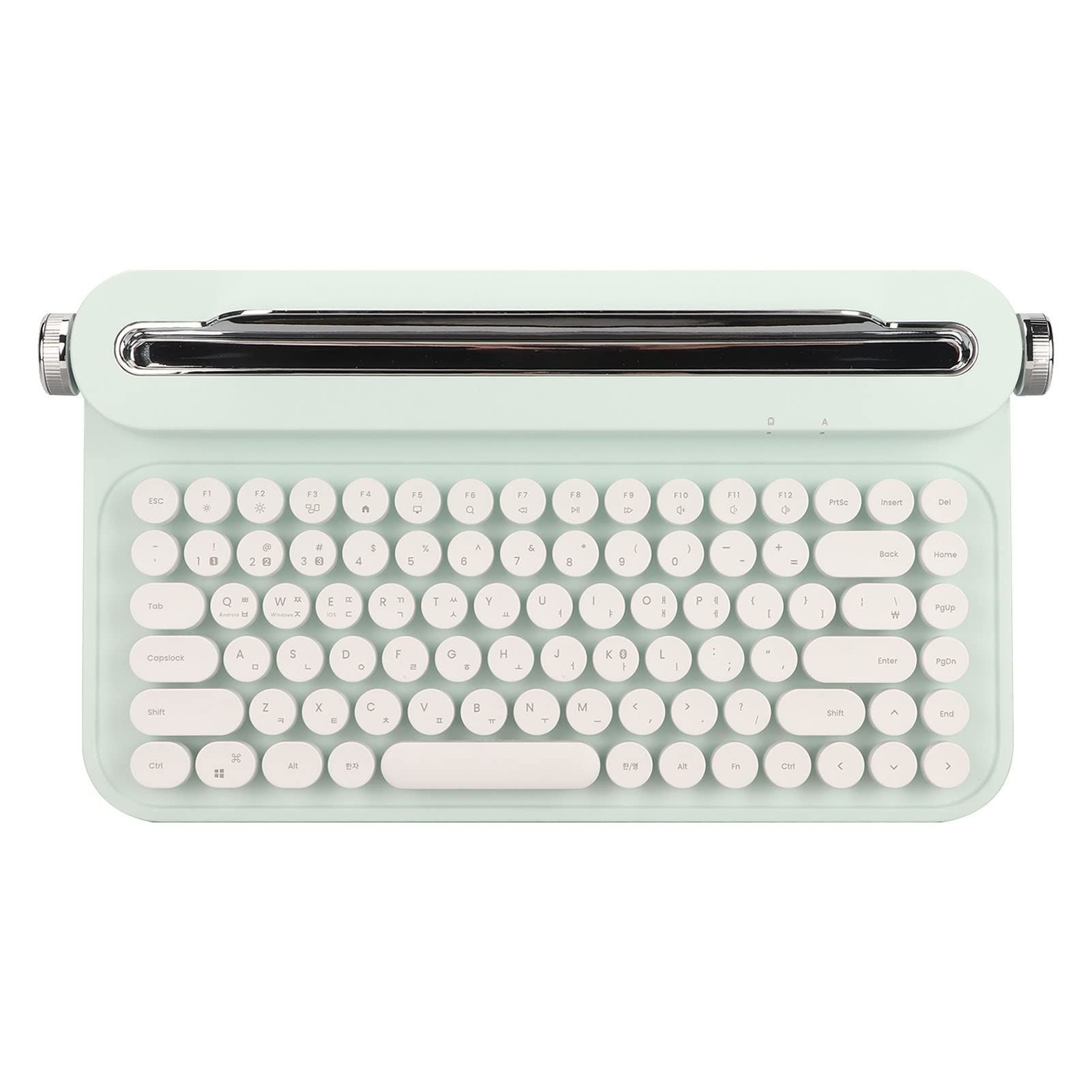 ASHATA B305 Typewriter Mechanical Keyboard, 86 Keys Retro Bluetooth Aesthetic Keyboard with Integrated Stand, Compact Gaming Keyboard with ESC Replacement Keycap (Mint Green)