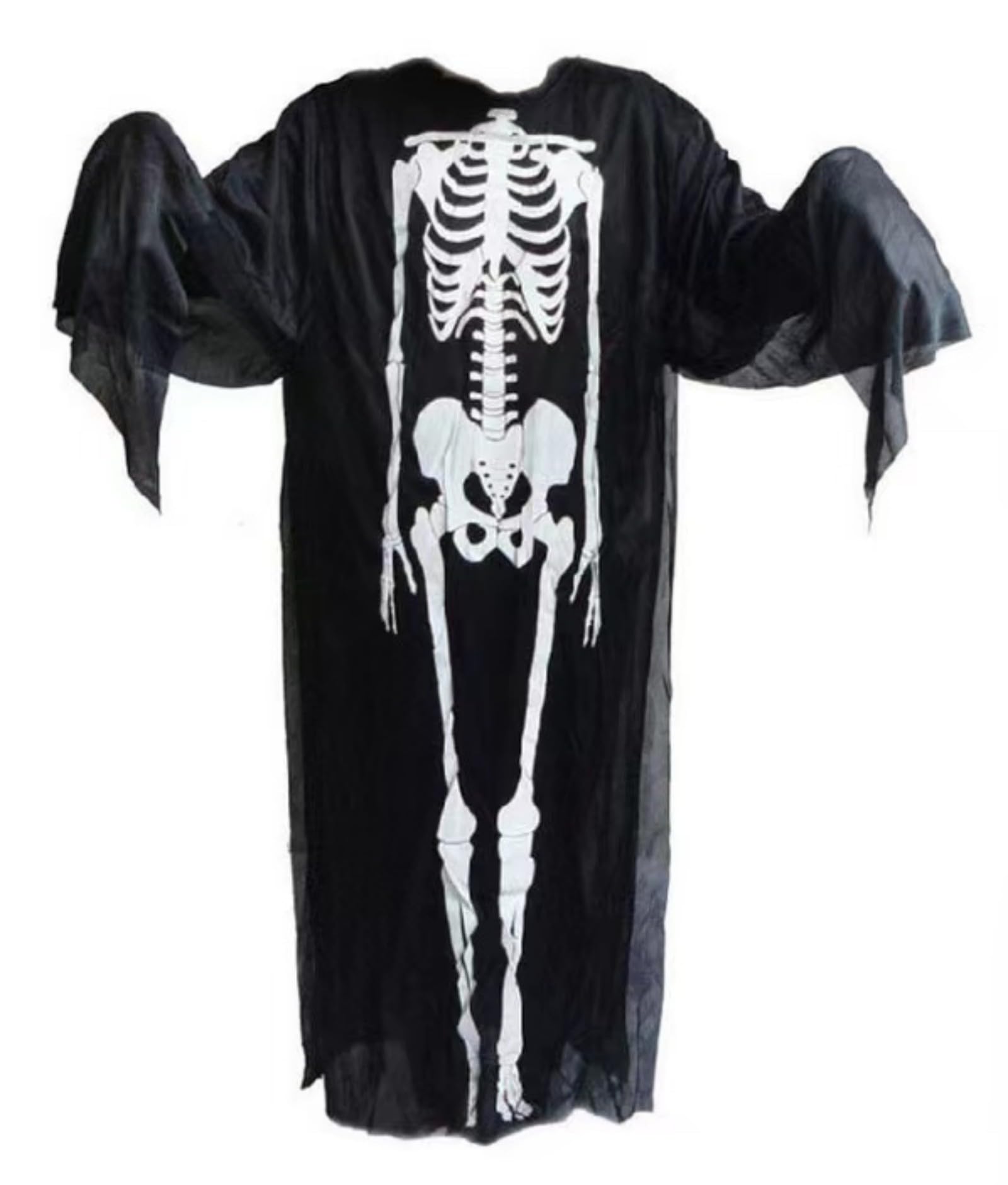 Reaper Costume,Skeleton Reaper Halloween Spooky Skeleton Dress Grim Reaper Costume Set （130cm）