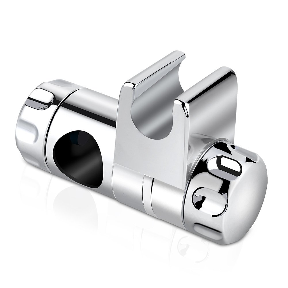 Rusee Wall-Mounted Shower Slide Bar, Runner, Adjustable Holder Grade ABS Plastic Hand Shower Holder Chrome Finished, 18, 25 mm Outside Diameter Slide Bar Shower Holder Clamp Bathroom