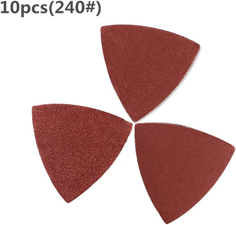 Sanding Paper, 10 Pieces Triangular Sander Sandpaper Pad 80 mm Polishing Sandpaper Grit 40-800