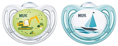 NUK Freestyle Silikon-Schnuller, kiefergerechte Form, 0-6 Monate, 2 Stück, blau