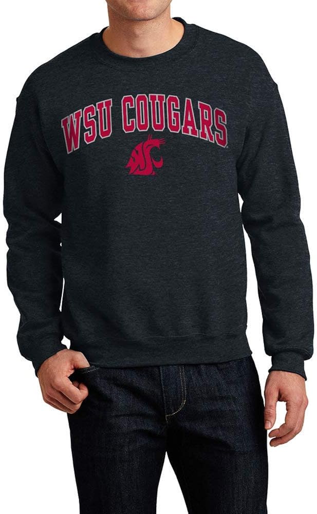 Elite Fan Shop Fan Favorite Dark Heather Arch Crewneck Sweatshirt : Clothing