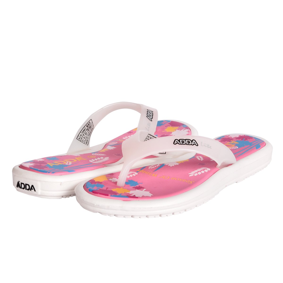 adda women's pink white rubber slipper (mini_1)