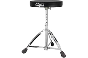 Augioth Drum Throne with Adjustable Height, Thick Padded Seat for Comfort, Heavy-Duty Steel Base & Non-Slip Feet – Perfect for Beginners, Professionals & Home Use