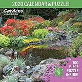 Gardens 2020 12 x 12 Inch Monthly Square Wall Calendar & Puzzle Set with Foil Stamped Cover, Gardeni by