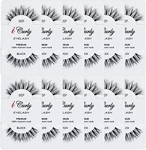 12 Packs eyelashes ,100% Human hair Style #WSP