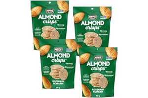 Hippie Snacks Gluten Free Almond Snacks, Rosemary Almond Crisps, 70 gram, Pack of 4 | Healthy Snacks For Kids and Adults, Veg