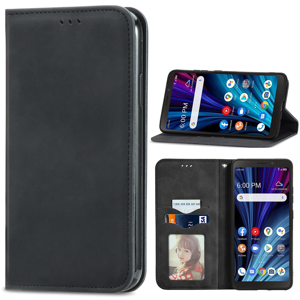 BaiFu Gentle Leather Case for HMD Pulse Pro, Magnetic Closure Wallet Case for HMD Pulse Pro Cover-01