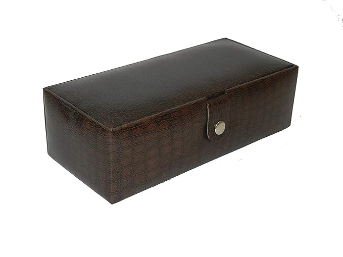 Borse Brown Leatherette 4 Slots Designer Watch Box Watch Case/Watch Organizer Without Watches (BWC002) - Men & Women Wrist Watch Storage Box Display Case Organizer