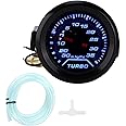 Turbo Boost Gauge Kit, 52mm Digital Turbo Boost Pressure Gauge, 35PSI LED Display, Universal with Blue and Red LED