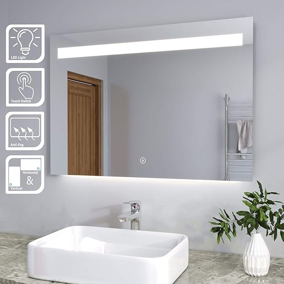 ELEGANT Modern Bathroom Mirrors Heated Backlit LED Illuminated Wall