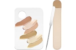 Korean Makeup Spatula Set, Acrylic Mixing Palette Tray With Cosmetic Foundation Scraper Tools for Liquid Foundation, Eye Shad